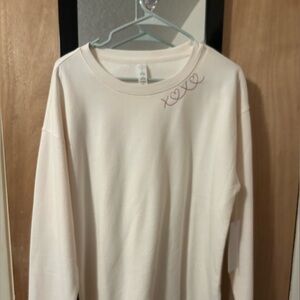 Cream Long Sleeve Shirt with Embroidered Details